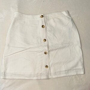 Abercrombie & Fitch White Button-Front Women's Skirt